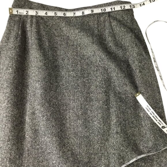 VTG Designer Algo Couture Tweed Skirt Suit Mink Fur Trim Wool Silk Cocktail 8 - Picture 5 of 10